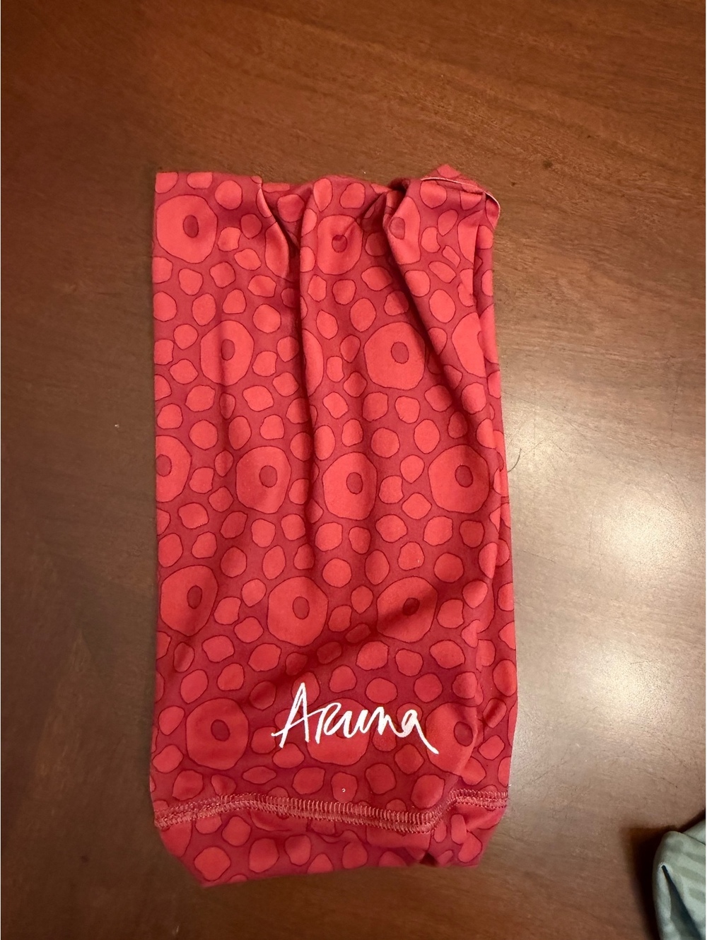 Aruna Red Patterned Rita Non-slip Wide Headband